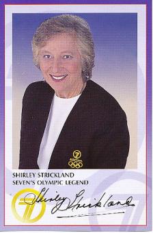 Shirley Strickland † 2004  Australien 3 x Olympiasieger 1952 + 1956 Leichtathletik   Autogrammkarte original signiert 