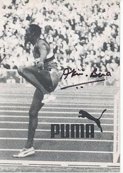 John Akii-Bua † 1997 Uganda Olympiasieger 1972 Leichtathletik Autogrammkarte original signiert 