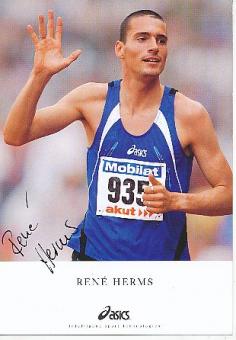 Rene Herms † 2009    Leichtathletik Autogrammkarte original signiert 