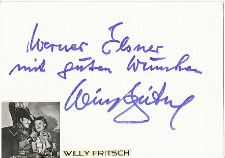 Willy Fritsch † 1973   Film & TV Autogramm Karte original signiert 
