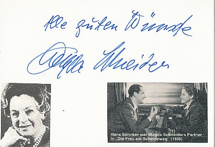 Magda Schneider † 1996  Film & TV Autogramm Karte original signiert 