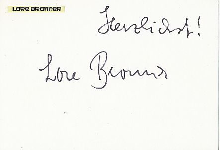Lore Bronner † 2002  Film & TV Autogramm Karte original signiert 