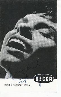 Inge Brandenburg † 1999  Musik & Film & TV  Autogrammkarte original signiert 