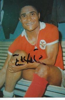 Eusebio † 2014  Benfica Lissabon + Portugal WM 1966  Fußball Autogramm Foto original signiert 