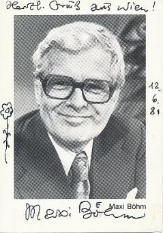 Maxi Böhm † 1982 Österreich  Film & TV  Autogrammkarte original signiert 