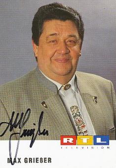 Max Grießer † 2000 RTL   Film & TV  Autogrammkarte original signiert 