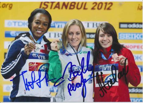 Sally Pearson & Tiffany Porter & Alina Talaj  Leichtathletik Autogramm 13x18 cm Foto original signiert 