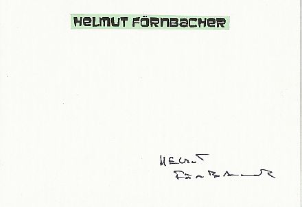 Helmut Förnbacher   Film & TV Autogramm Karte original signiert 