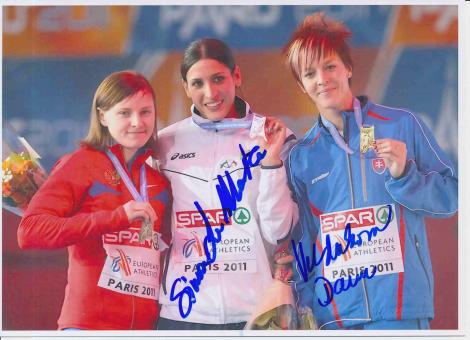 Simona La Mantia & Dana Veldakova  Leichtathletik Autogramm 13x18 cm Foto original signiert 