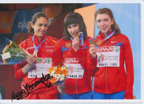Nuria Fernandez  Spanien  Leichtathletik Autogramm 13x18 cm Foto original signiert 
