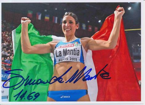 Simona La Mantia  Italien   Leichtathletik Autogramm 13x18 cm Foto original signiert 