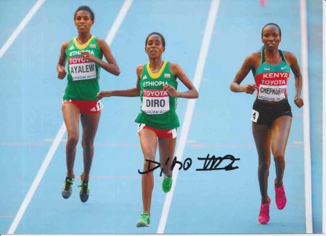 Etenesh Diro  Äthiopien   Leichtathletik Autogramm 13x18 cm Foto original signiert 