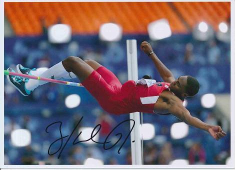 Erik Kynard  USA  Leichtathletik Autogramm 13x18 cm Foto original signiert 