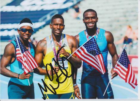 Michael Tinsley  USA  Leichtathletik Autogramm 13x18 cm Foto original signiert 