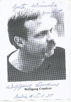 Wolfgang Condrus  Film & TV Autogramm Karte original signiert 