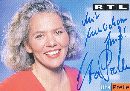 Uta Prelle   RTL  Serie  TV  Autogrammkarte original signiert 