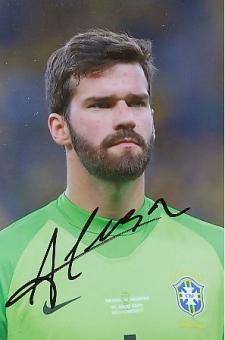 Alisson Becker  Brasilien  Fußball Autogramm Foto original signiert 