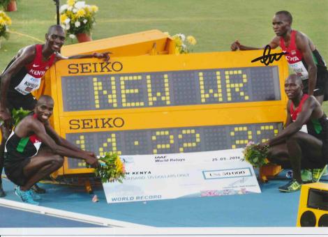 Collins Cheboi  Kenia  Leichtathletik Autogramm 13x18 cm Foto original signiert 