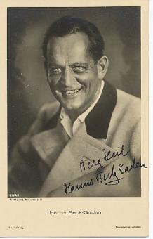 Hanns Beck-Gaden † 1956  Film & TV  Autogrammkarte original signiert 