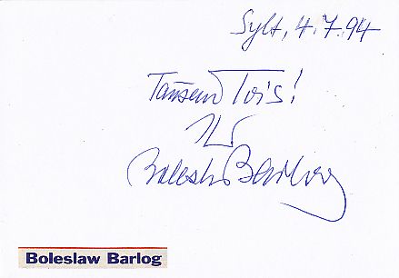 Boleslaw Barlog † 1999 Regisseur   Film & TV Autogramm Karte original signiert 