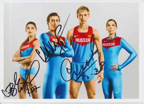 3 x Rußland   Leichtathletik Autogramm 13x18 cm Foto original signiert 