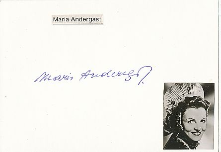 Maria Andergast † 1995  Film & TV Autogramm Karte original signiert 