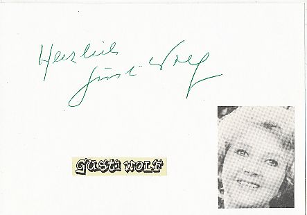 Gusti Wolf † 2007  Film & TV Autogramm Karte original signiert 