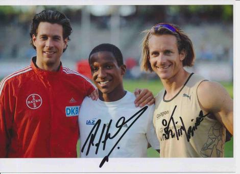 Tim Lobinger & Raphael Holzdeppe  Deutschland  Leichtathletik Autogramm 13x18 cm Foto original signiert 