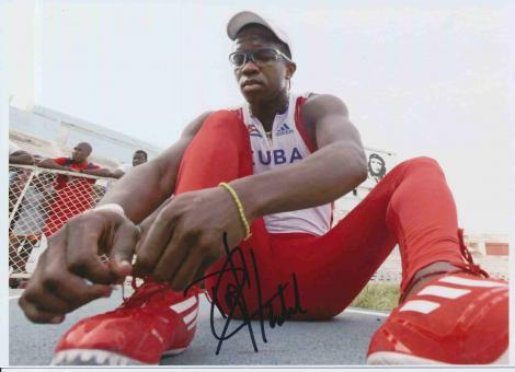 Dayron Robles  Kuba  Leichtathletik Autogramm 13x18 cm Foto original signiert 