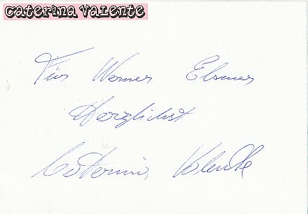 Caterina Valente   Film & TV Autogramm Karte original signiert 