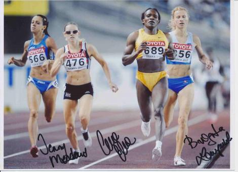 Cusma & Meadows & Langerholc  Leichtathletik Autogramm 13x18 cm Foto original signiert 
