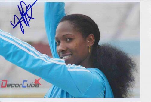 Yarisley Silva  Kuba  Leichtathletik Autogramm 13x18 cm Foto original signiert 