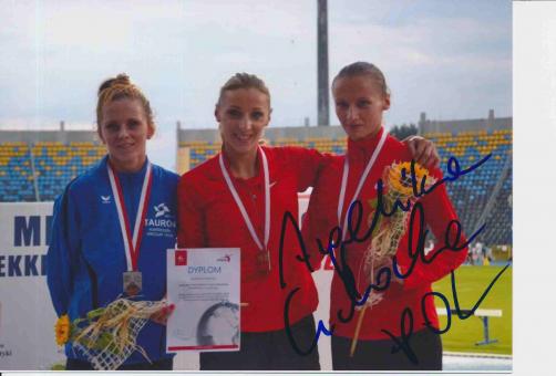 Angelicka Cickocka  Polen  Leichtathletik Autogramm 13x18 cm Foto original signiert 