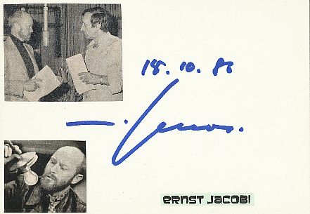 Ernst Jacobi † 2022  Film & TV Autogramm Karte original signiert 