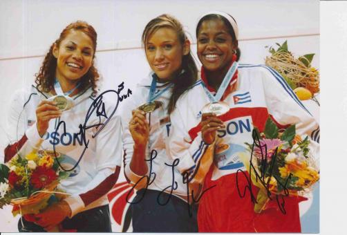 3 x Medaillengewinnerinen  Leichtathletik Autogramm 13x18 cm Foto original signiert 
