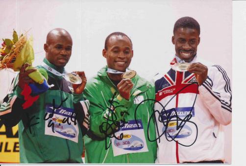3 x Medaillengewinner  Leichtathletik Autogramm 13x18 cm Foto original signiert 
