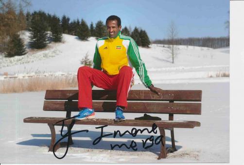Imane Merga  Äthiopien   Leichtathletik Autogramm 13x18 cm Foto original signiert 