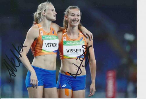 Vetter & Visser   Holland  Leichtathletik Autogramm 13x18 cm Foto original signiert 