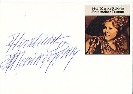 Marika Rökk † 2004   Film & TV Autogramm Karte original signiert 