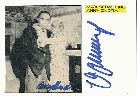 Max Schmeling † 2005  Boxen & Anny Ondra † 1987  Film & TV Autogramm Karte original signiert 