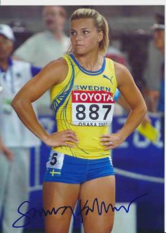 Susanna Kallur  Schweden  Leichtathletik Autogramm 13x18 cm Foto original signiert 