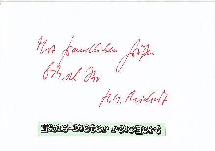 Hans Dieter Reichert  Film & TV Autogramm Karte original signiert 