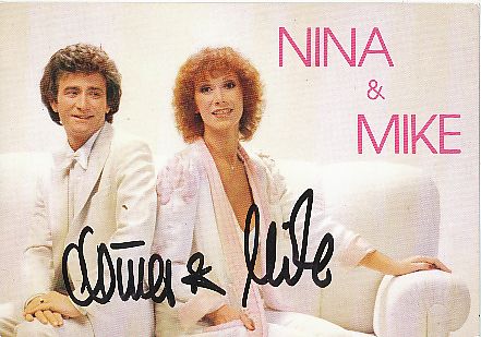 Nina  † 2005 & Mike † 2015  Musik  Autogrammkarte original signiert 