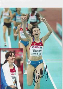 Mariya Savinova  Rußland  Leichtathletik Autogramm 13x18 cm Foto original signiert 