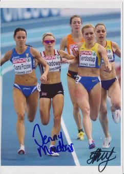Jenny Meadows & Tamara Tverdostup  Leichtathletik Autogramm 13x18 cm Foto original signiert 