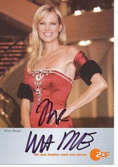 Nina Ruge   ZDF Sender  TV  Autogrammkarte original signiert 