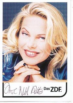 Nina Ruge   ZDF Sender  TV  Autogrammkarte original signiert 