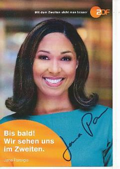 Jana Pareigis  ZDF Sender  TV  Autogrammkarte original signiert 