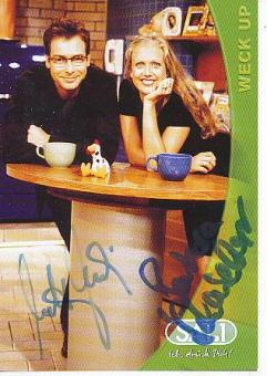 Barbara Schöneberger & Matthias Opdenhövel  Weck Up  Sat.1  TV Sender  Autogrammkarte original signiert 