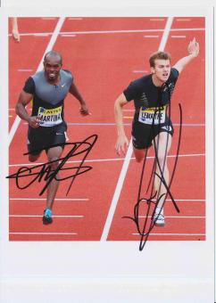 Christophe Lemaitre & Churandy Martina  Leichtathletik Autogramm 13x18 cm Foto original signiert 